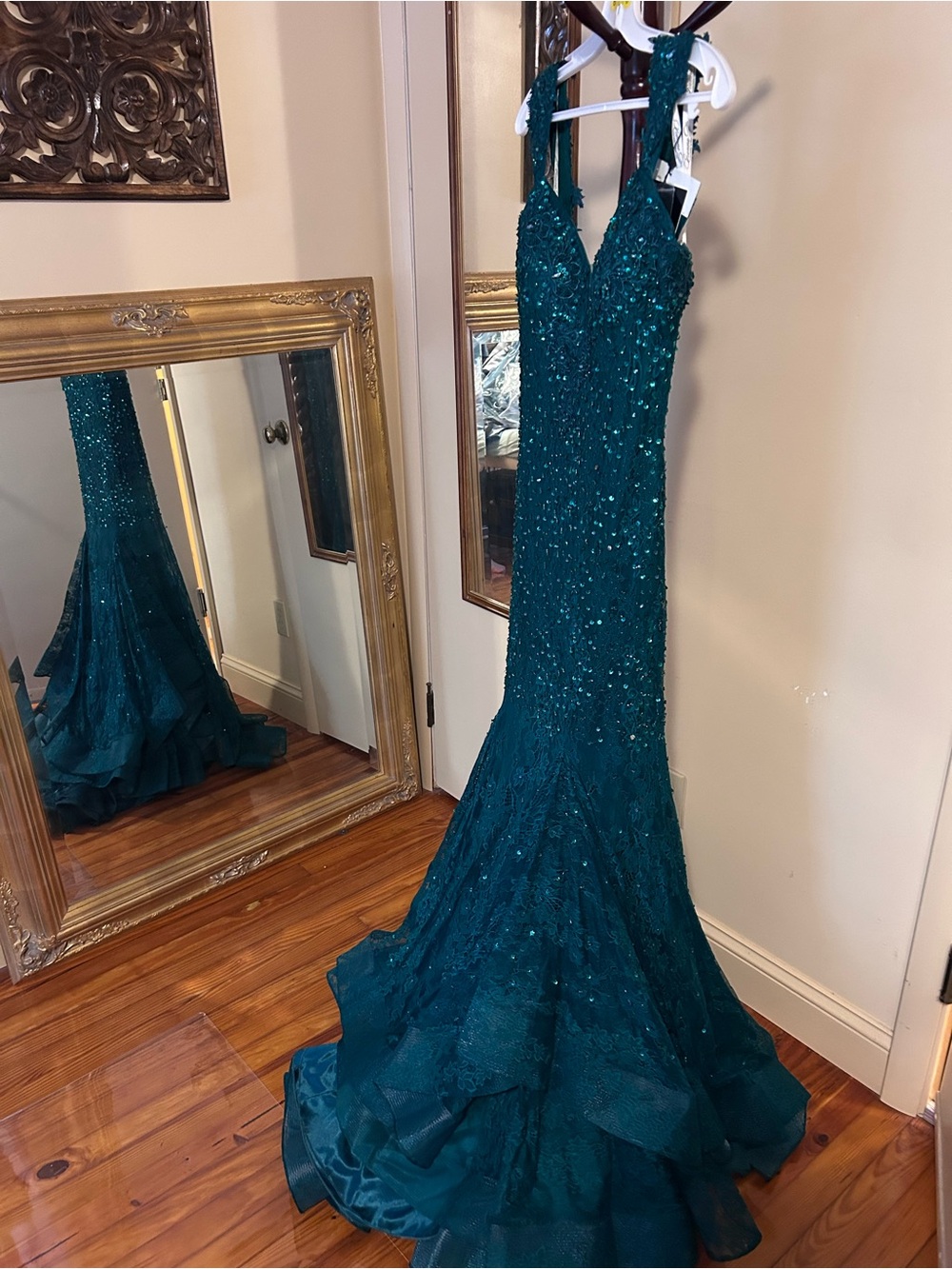 NEW IVONNE D sweetheart trumpet evening dress in emerald Style #ID43 - Picture 2 of 11